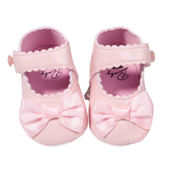 6 To 12 Months Newborn Baby Girls Belly Shoe Partywear Anti-Slip Sandal Booties (Light Pink)-BT4569