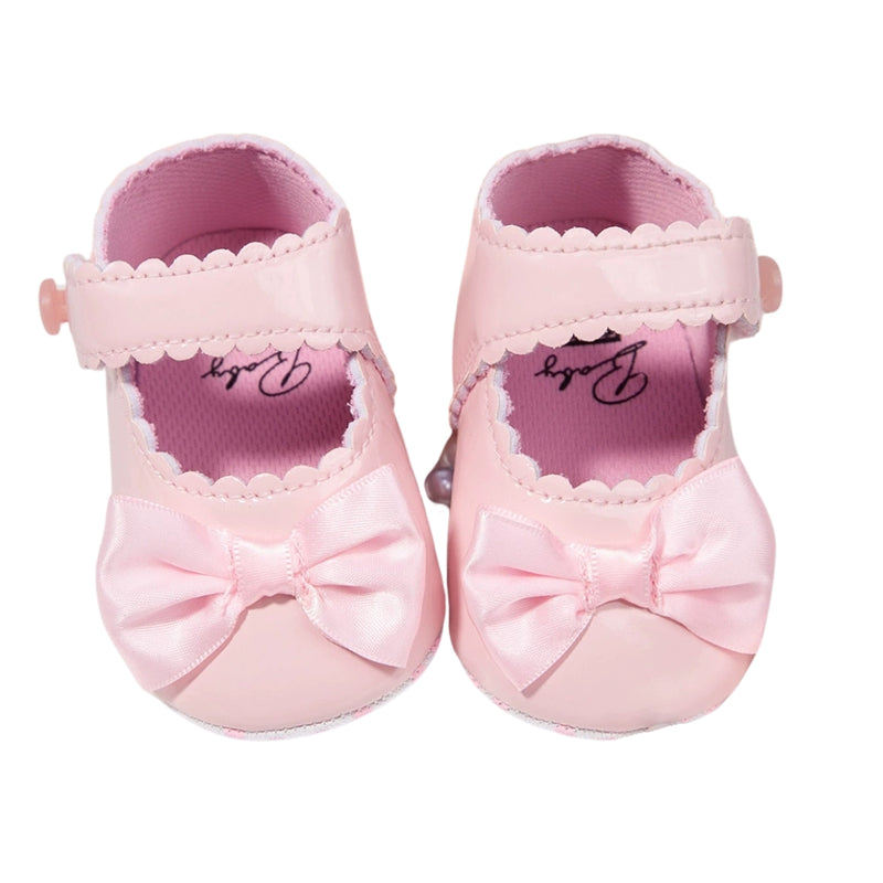 6 To 12 Months Newborn Baby Girls Belly Shoe Partywear Anti-Slip Sandal Booties (Light Pink)-BT4569