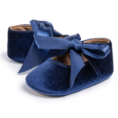 6 To 12 Months Newborn Baby Girls Belly Shoe Partywear Anti-Slip Sandal Booties (Blue)-BT4571