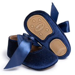 6 To 12 Months Newborn Baby Girls Belly Shoe Partywear Anti-Slip Sandal Booties (Blue)-BT4571