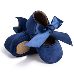 6 To 12 Months Newborn Baby Girls Belly Shoe Partywear Anti-Slip Sandal Booties (Blue)-BT4571