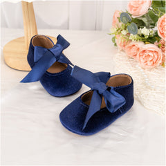 6 To 12 Months Newborn Baby Girls Belly Shoe Partywear Anti-Slip Sandal Booties (Blue)-BT4571