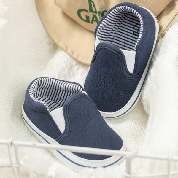 6 to 12 Months Baby Boys & Girls Cotton Shoes,Infant Anti-Slip Sole Slip-On Booties (Blue)-BT4573