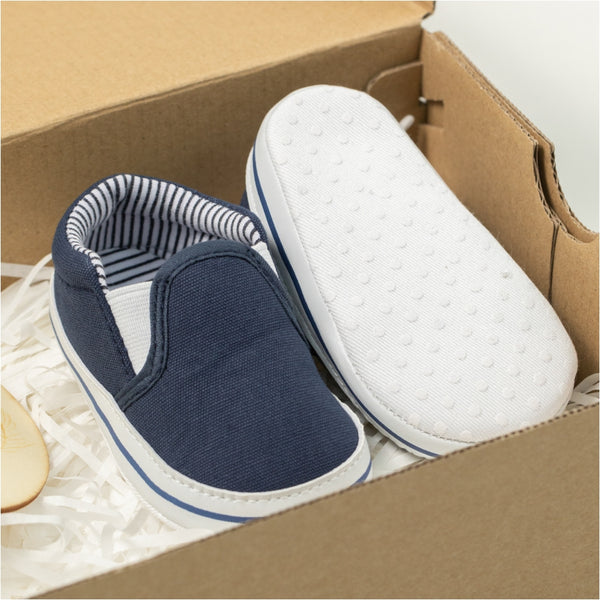 6 to 12 Months Baby Boys & Girls Cotton Shoes,Infant Anti-Slip Sole Slip-On Booties (Blue)-BT4573