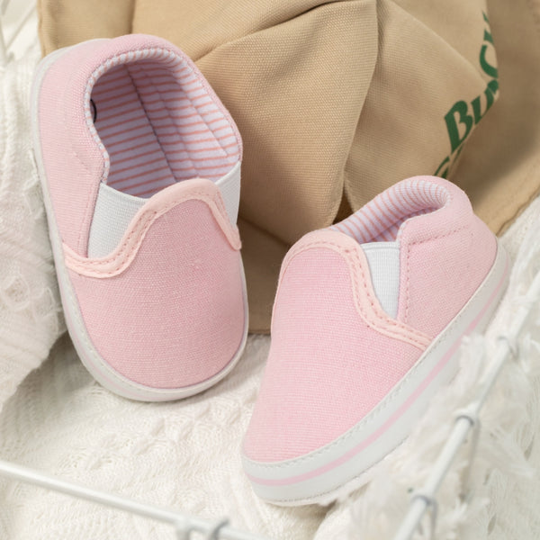 6 to 12 Months Baby Boys & Girls Cotton Shoes,Infant Anti-Slip Sole Slip-On Booties (Pink)-BT4574