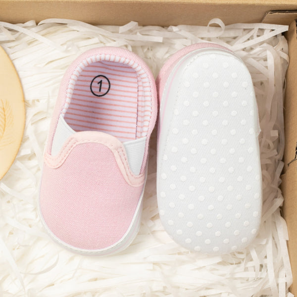 6 to 12 Months Baby Boys & Girls Cotton Shoes,Infant Anti-Slip Sole Slip-On Booties (Pink)-BT4574