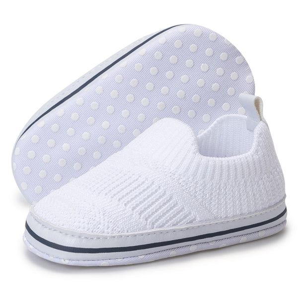 6 to 12 Months Baby Boys & Girls Cotton Mesh Sneaker Shoes,Infant Slip On Booties (White)-BT4582
