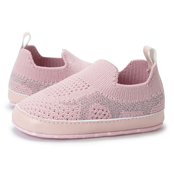 6 to 12 Months Baby Boys & Girls Cotton Mesh Sneaker Shoes,Infant Slip On Booties (Pink)-BT4583