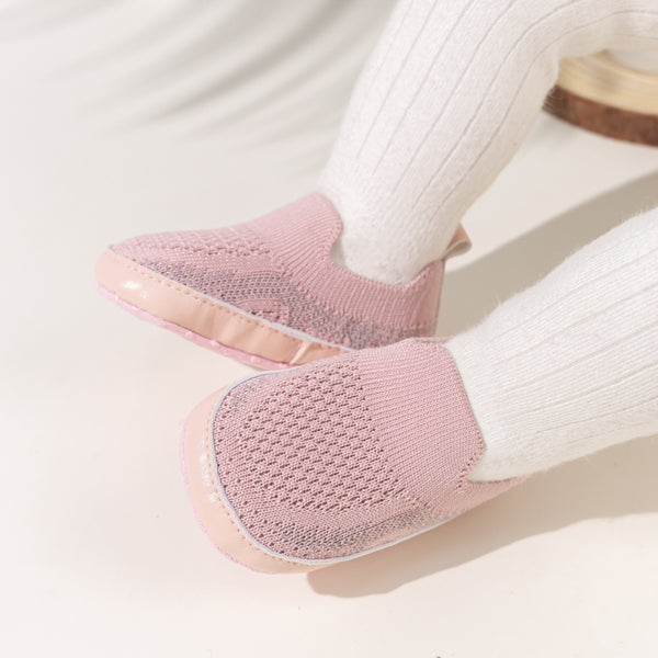 6 to 12 Months Baby Boys & Girls Cotton Mesh Sneaker Shoes,Infant Slip On Booties (Pink)-BT4583