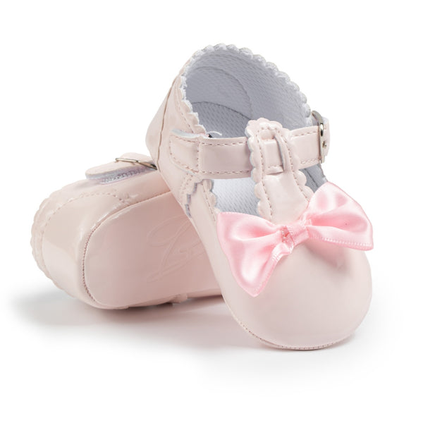 6 To 12 Months Newborn Baby Girls Belly Shoe Partywear Anti-Slip Sandal Booties (Pink)-BT4590