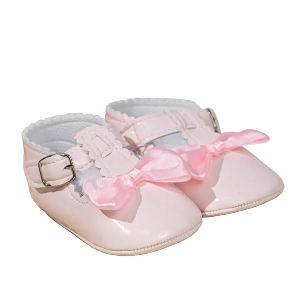6 To 12 Months Newborn Baby Girls Belly Shoe Partywear Anti-Slip Sandal Booties (Pink)-BT4590