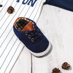 6 to 12 Months Baby Boys & Girls Canvas Shoes,Infant Non Slip Sole Lace Closure Booties (Dark Blue)-BT4591