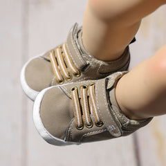 6 to 12 Months Baby Boys & Girls Synthetic Leather Shoes, High Ankle Velcro Booties (Beige)-BT4599