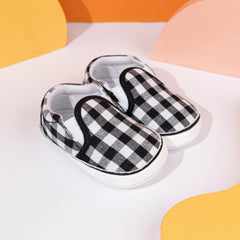6 to 12 Months Baby Boys & Girls Cotton Anti-Slip Sneaker Shoes,Infant Slip On Booties (Black)-BT4602