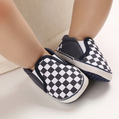 6 to 12 Months Baby Boys & Girls Cotton Anti-Slip Sneaker Shoes,Infant Slip On Booties (Black)-BT4602