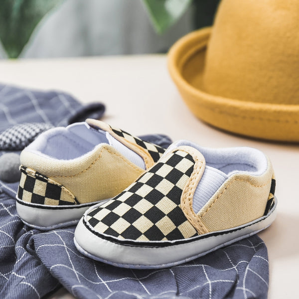 6 to 12 Months Baby Boys & Girls Cotton Anti-Slip Sneaker Shoes,Infant Slip On Booties (Beige)-BT4604