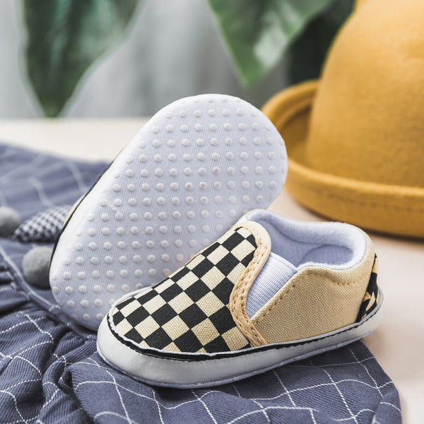 6 to 12 Months Baby Boys & Girls Cotton Anti-Slip Sneaker Shoes,Infant Slip On Booties (Beige)-BT4604