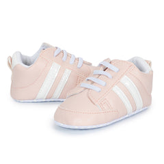 6 to 12 Months Baby Boys & Girls Synthetic Leather Shoes,Infant Non Slip Lace Booties (Pink)-BT4611