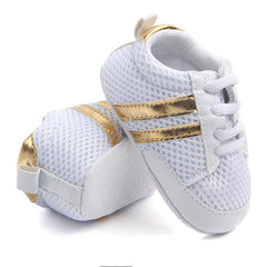6 to 12 Months Baby Boys & Girls Shoes,Infant Non Slip Booties (White,Gold)-BT4613