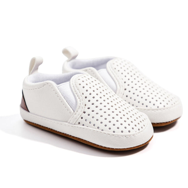 6 to 12 Months Baby Boys & Girls Synthetic Leather Sneaker Shoes,Infant Slip On Booties (White)-BT4617