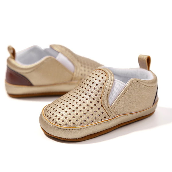 6 to 12 Months Baby Boys & Girls Synthetic Leather Sneaker Shoes,Infant Slip On Booties (Gold)-BT4618