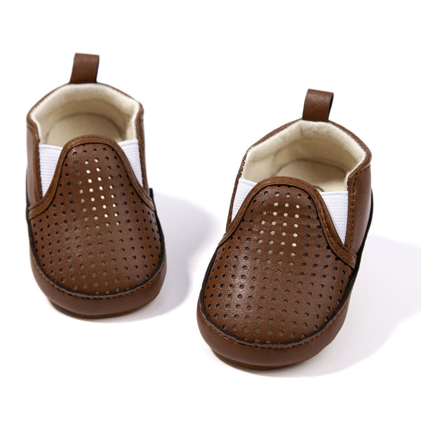 6 to 12 Months Baby Boys & Girls Synthetic Leather Sneaker Shoes,Infant Slip On Booties (Brown)-BT4619