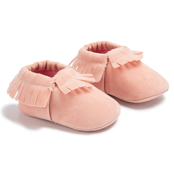 6 to 12 Months Baby Boys & Girls Synthetic Leather Belly Shoes,Infant Non Slip Booties (Pink)-BT4622