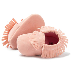 6 to 12 Months Baby Boys & Girls Synthetic Leather Belly Shoes,Infant Non Slip Booties (Pink)-BT4622
