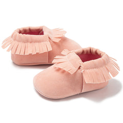 6 to 12 Months Baby Boys & Girls Synthetic Leather Belly Shoes,Infant Non Slip Booties (Pink)-BT4622