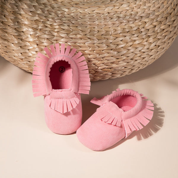 6 to 12 Months Baby Boys & Girls Synthetic Leather Belly Shoes,Infant Non Slip Booties (Pink)-BT4622