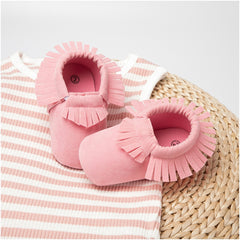 6 to 12 Months Baby Boys & Girls Synthetic Leather Belly Shoes,Infant Non Slip Booties (Pink)-BT4622