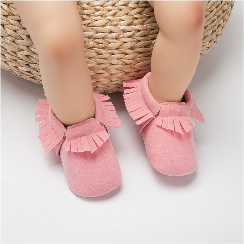 6 to 12 Months Baby Boys & Girls Synthetic Leather Belly Shoes,Infant Non Slip Booties (Pink)-BT4622