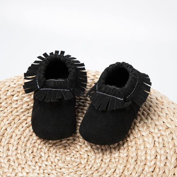6 to 12 Months Baby Boys & Girls Synthetic Leather Belly Shoes,Infant Non Slip Booties (Black)-BT4623