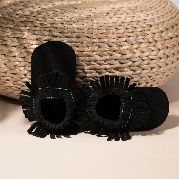 6 to 12 Months Baby Boys & Girls Synthetic Leather Belly Shoes,Infant Non Slip Booties (Black)-BT4623