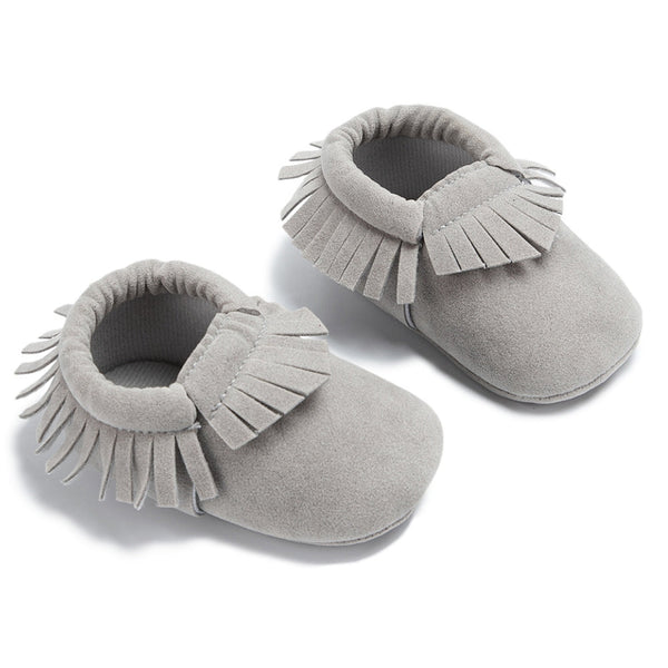 6 to 12 Months Baby Boys & Girls Synthetic Leather Belly Shoes,Infant Non Slip Booties (Grey)-BT4624