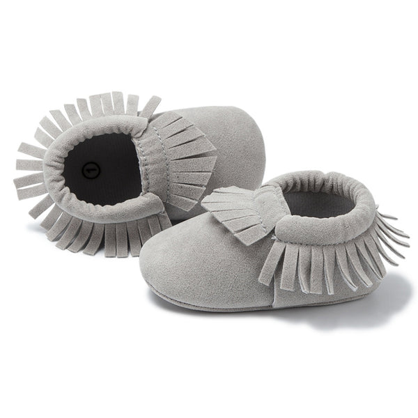 6 to 12 Months Baby Boys & Girls Synthetic Leather Belly Shoes,Infant Non Slip Booties (Grey)-BT4624
