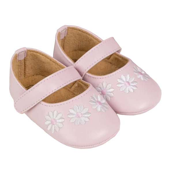 6 To 12 Months Newborn Baby Girls Belly Shoe Partywear Floral Anti-Slip Sandal Booties (Pink)-BT4627