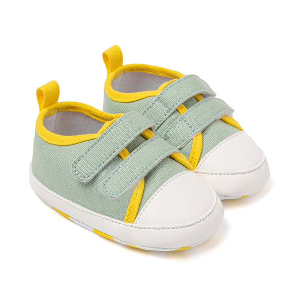 6 to 12 Months Baby Boys & Girls Sneaker Shoes,Infant Non Slip Sole Velcro Booties (Light Green)-BT4630