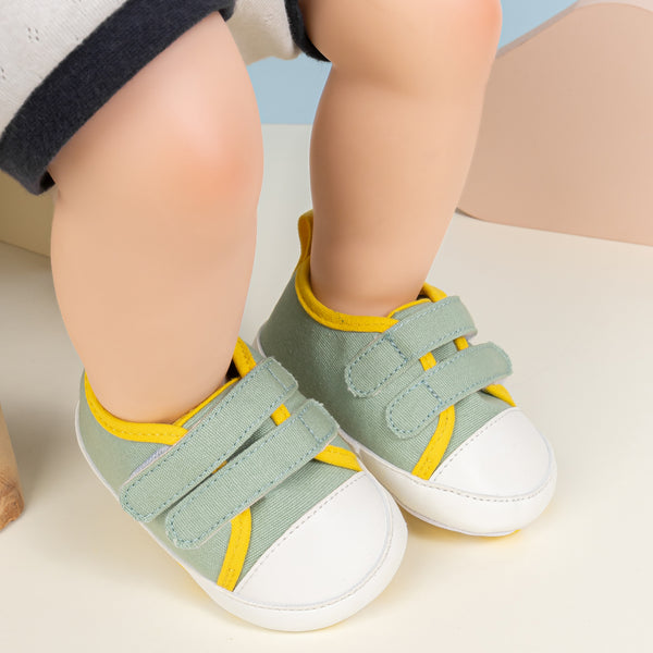6 to 12 Months Baby Boys & Girls Sneaker Shoes,Infant Non Slip Sole Velcro Booties (Light Green)-BT4630