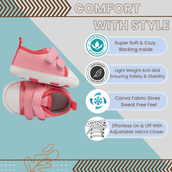 6 to 12 Months Baby Boys & Girls Shoes,Infant Non Slip Booties (Pink)-BT4631