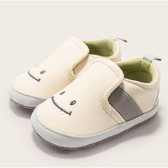 6 to 12 Months Baby Boys & Girls Canvas Shoes,Infant Anti-Slip Sole Slip-On Booties (Beige)-BT4633