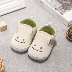 6 to 12 Months Baby Boys & Girls Canvas Shoes,Infant Anti-Slip Sole Slip-On Booties (Beige)-BT4633