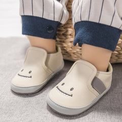 6 to 12 Months Baby Boys & Girls Canvas Shoes,Infant Anti-Slip Sole Slip-On Booties (Beige)-BT4633