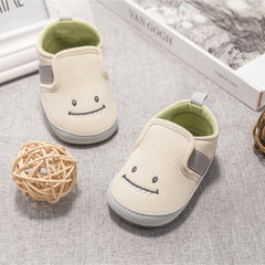 6 to 12 Months Baby Boys & Girls Canvas Shoes,Infant Anti-Slip Sole Slip-On Booties (Beige)-BT4633