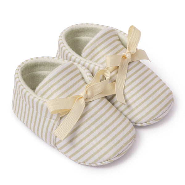 6 to 12 Months Baby Girls Shoes,Infant Non Slip Sole Cotton Bow Design Slip On Booties (Beige)-BT4642