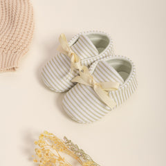 6 to 12 Months Baby Girls Shoes,Infant Non Slip Sole Cotton Bow Design Slip On Booties (Beige)-BT4642