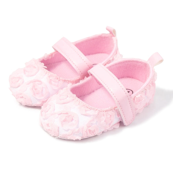 6 To 12 Months Newborn Baby Girls Belly Shoe Partywear Anti-Slip Sandal Booties (Pink)-BT4650