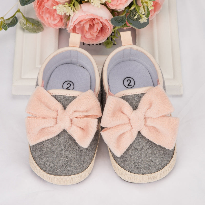 6 to 12 Months Baby Boys & Girls Canvas Shoes,Infant Non Slip Sole Slip-On Booties (Grey)-BT4652