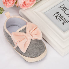 6 to 12 Months Baby Boys & Girls Canvas Shoes,Infant Non Slip Sole Slip-On Booties (Grey)-BT4652