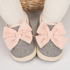 6 to 12 Months Baby Boys & Girls Canvas Shoes,Infant Non Slip Sole Slip-On Booties (Grey)-BT4652